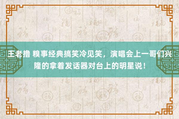 王老撸 糗事经典搞笑冷见笑，演唱会上一哥们兴隆的拿着发话器对台上的明星说！