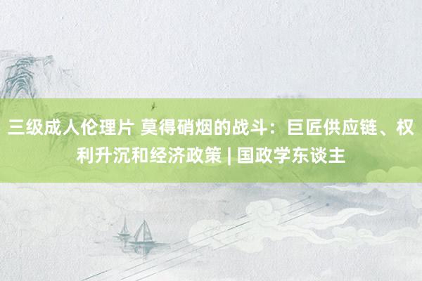 三级成人伦理片 莫得硝烟的战斗：巨匠供应链、权利升沉和经济政策 | 国政学东谈主