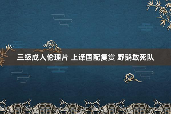 三级成人伦理片 上译国配复赏 野鹅敢死队